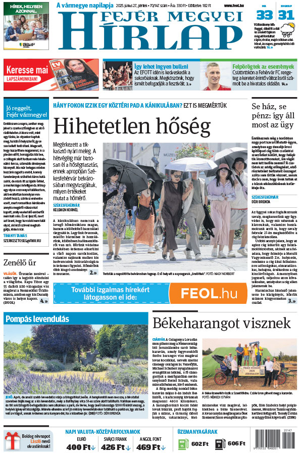 Lapszám: 2025.06.27. + MELLÉKLET