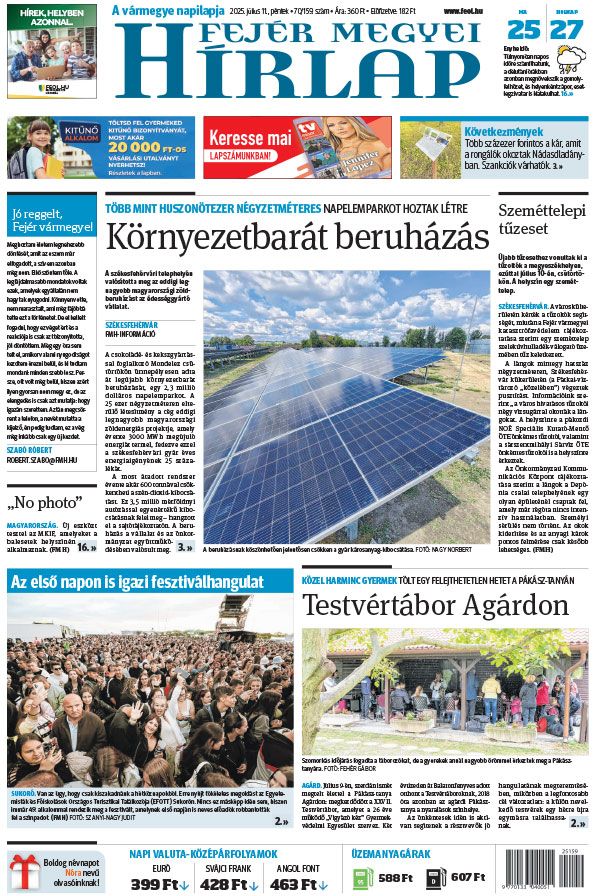 Lapszám: 2025.07.11. + MELLÉKLET