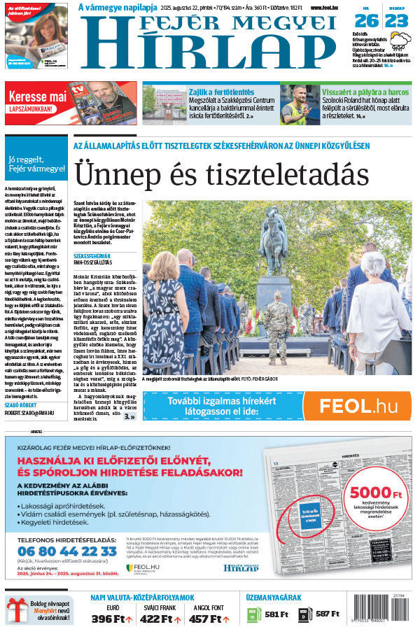 Lapszám: 2025.08.22. + MELLÉKLET