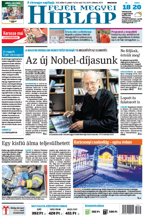 Lapszám: 2025.10.10. + MELLÉKLET