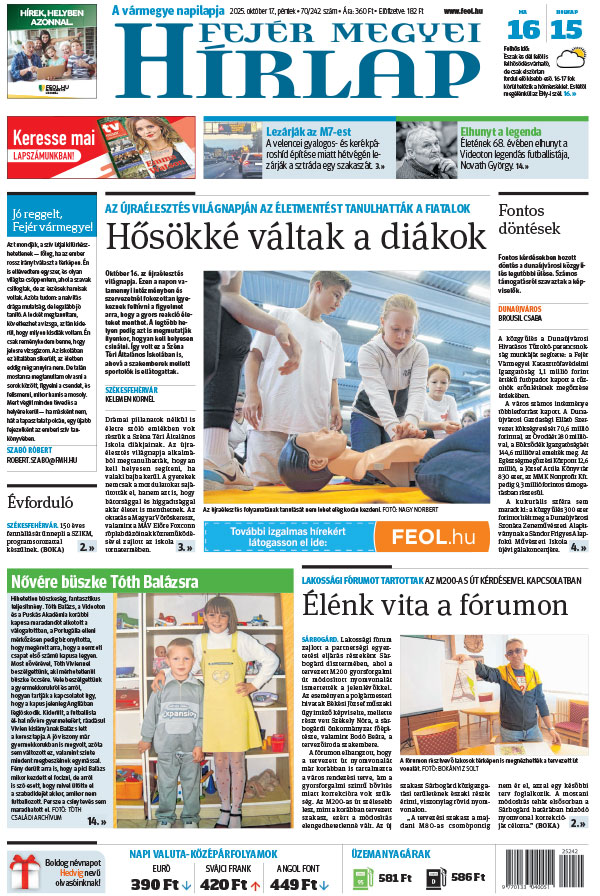 Lapszám: 2025.10.17. + MELLÉKLET