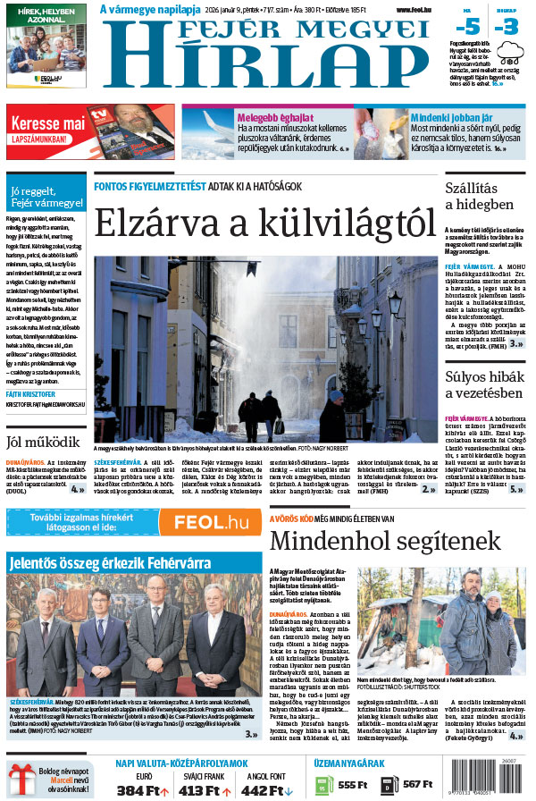 Lapszám: 2026. 01. 09. + MELLÉKLET