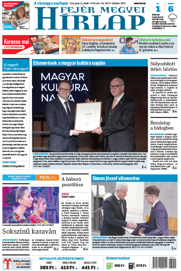 Lapszám: 2026. 01. 23. + MELLÉKLET