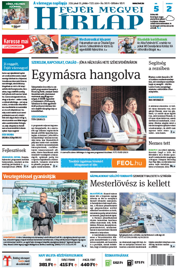 Lapszám: 2026. 01. 30. + MELLÉKLET