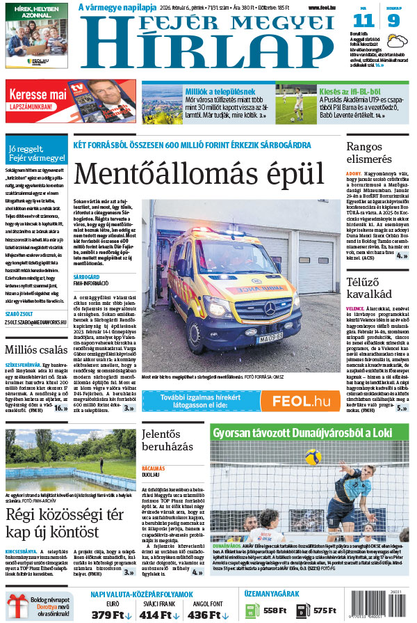 Lapszám: 2026. 02. 06. + MELLÉKLET