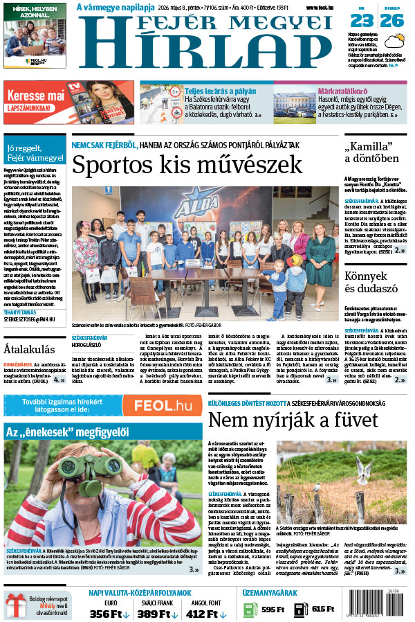 Lapszám: 2026. 05. 08. + MELLÉKLET