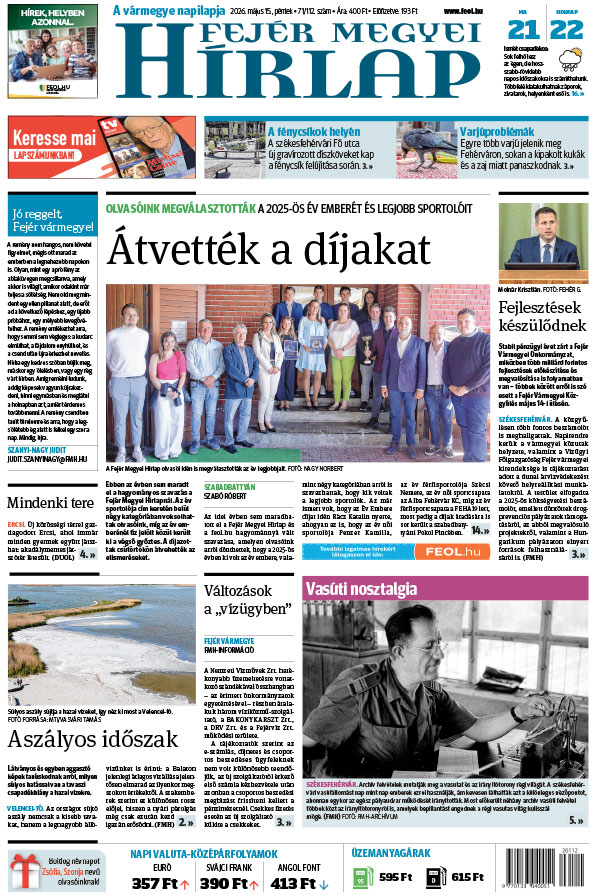 Lapszám: 2026. 05. 15. + MELLÉKLET