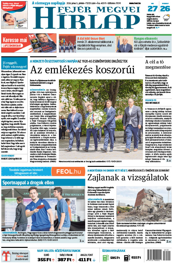 Lapszám: 2026. 06. 05. + MELLÉKLET