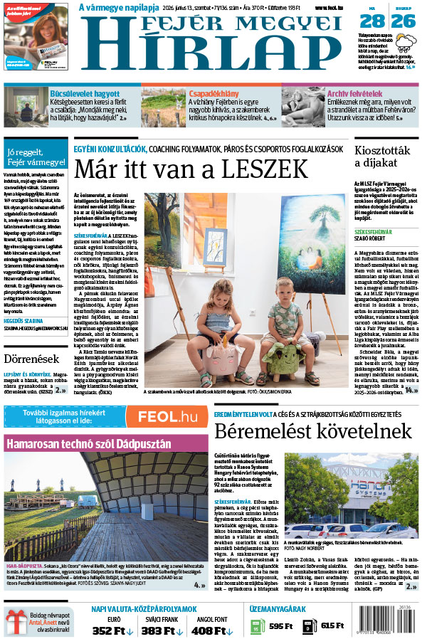 Lapszám: 2026. 06. 13.