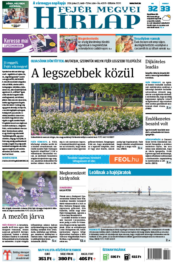 Lapszám: 2026. 06. 23.