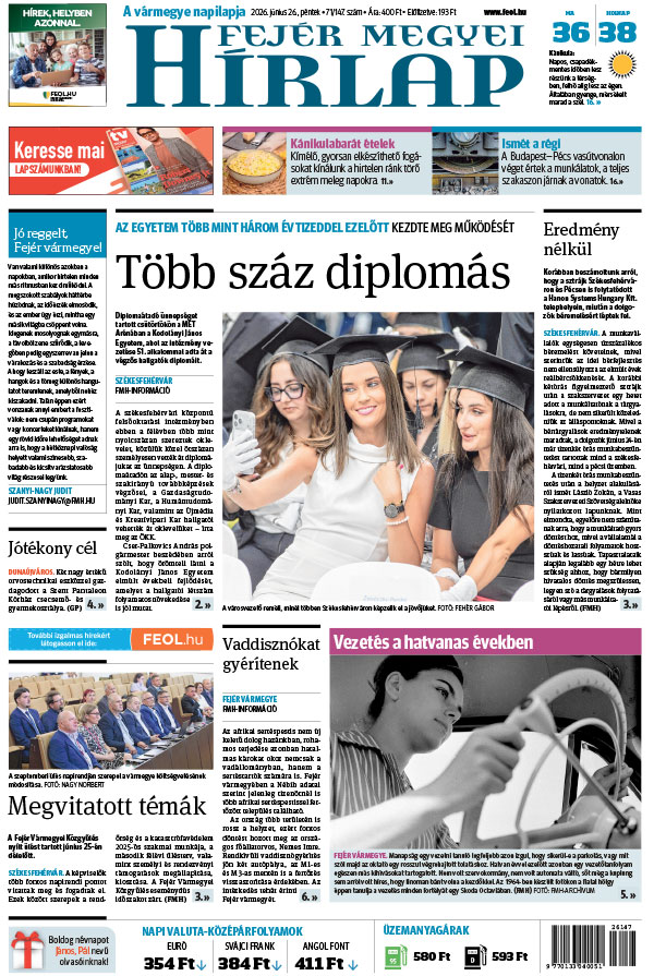 Lapszám: 2026. 06. 26. + MELLÉKLET