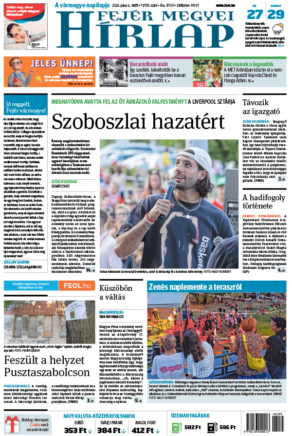 Lapszám: 2026. 07. 06.